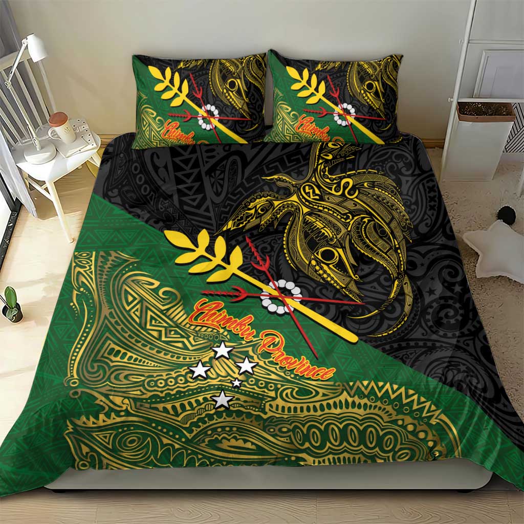 Chimpu Province Papua New Guinea Bedding Set Bird-of-paradise Art Tattoo and Melanesian Motifs - Polynesian Pride
