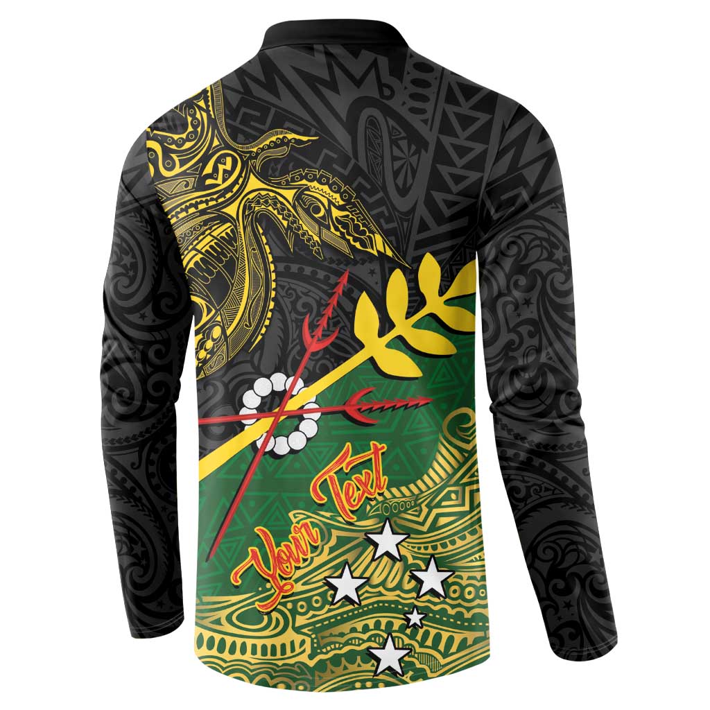 Personalized Chimpu Province Papua New Guinea Button Sweatshirt Bird-of-paradise Art Tattoo and Melanesian Motifs - Polynesian Pride