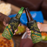 Chimpu Province Papua New Guinea 4 in 1 Can Cooler Tumbler Bird-of-paradise Art Tattoo and Melanesian Motifs - Polynesian Pride