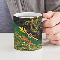 Chimpu Province Papua New Guinea Ceramic Mug Bird-of-paradise Art Tattoo and Melanesian Motifs - Polynesian Pride