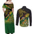 Personalized Chimpu Province Papua New Guinea Couples Matching Off Shoulder Maxi Dress and Long Sleeve Button Shirt Bird-of-paradise Art Tattoo and Melanesian Motifs - Polynesian Pride