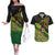 Personalized Chimpu Province Papua New Guinea Couples Matching Off The Shoulder Long Sleeve Dress and Hawaiian Shirt Bird-of-paradise Art Tattoo and Melanesian Motifs - Polynesian Pride