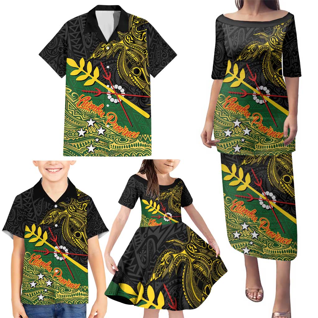 Personalized Chimpu Province Papua New Guinea Family Matching Puletasi and Hawaiian Shirt Bird-of-paradise Art Tattoo and Melanesian Motifs - Polynesian Pride