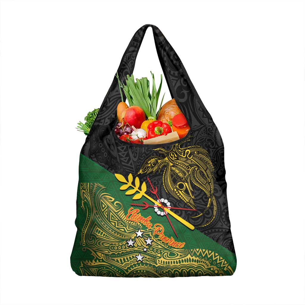 Chimpu Province Papua New Guinea Grocery Bag Bird-of-paradise Art Tattoo and Melanesian Motifs - Polynesian Pride