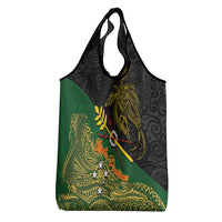 Chimpu Province Papua New Guinea Grocery Bag Bird-of-paradise Art Tattoo and Melanesian Motifs - Polynesian Pride