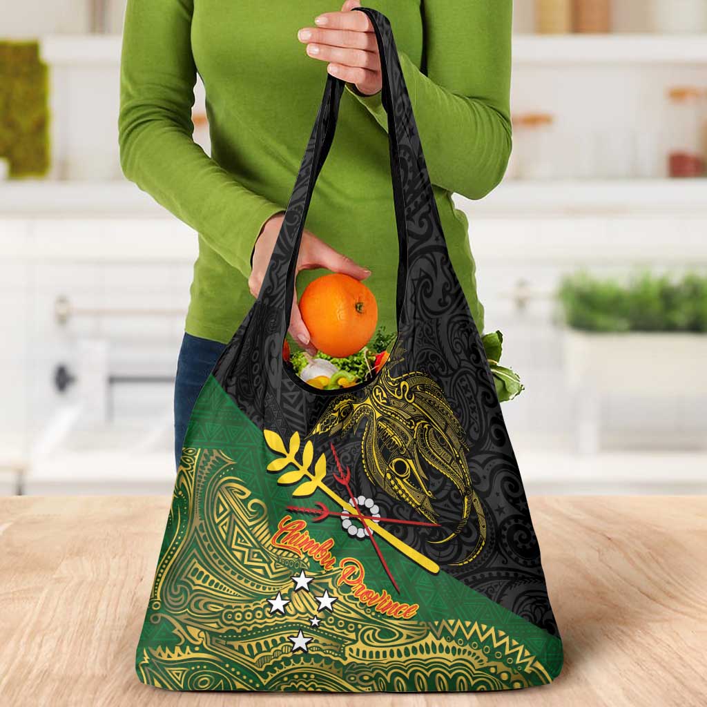 Chimpu Province Papua New Guinea Grocery Bag Bird-of-paradise Art Tattoo and Melanesian Motifs - Polynesian Pride