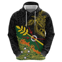 Personalized Chimpu Province Papua New Guinea Hoodie Bird-of-paradise Art Tattoo and Melanesian Motifs - Polynesian Pride