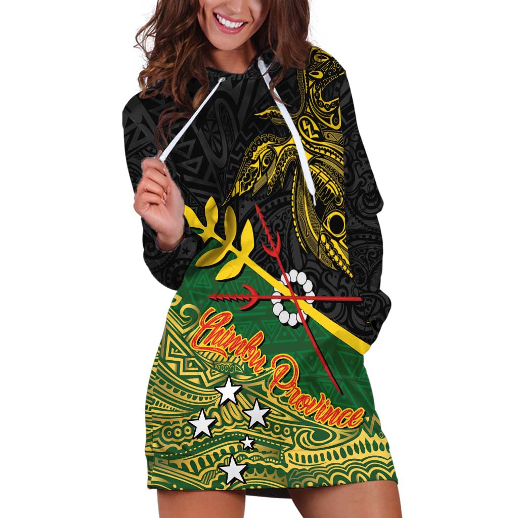 Personalized Chimpu Province Papua New Guinea Hoodie Dress Bird-of-paradise Art Tattoo and Melanesian Motifs - Polynesian Pride