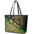 Chimpu Province Papua New Guinea Leather Tote Bag Bird-of-paradise Art Tattoo and Melanesian Motifs - Polynesian Pride
