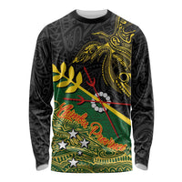 Personalized Chimpu Province Papua New Guinea Long Sleeve Shirt Bird-of-paradise Art Tattoo and Melanesian Motifs - Polynesian Pride
