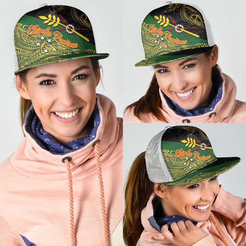 Chimpu Province Papua New Guinea Mesh Trucker Cap Bird-of-paradise Art Tattoo and Melanesian Motifs - Polynesian Pride