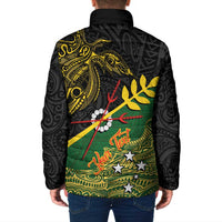 Personalized Chimpu Province Papua New Guinea Padded Jacket Bird-of-paradise Art Tattoo and Melanesian Motifs - Polynesian Pride