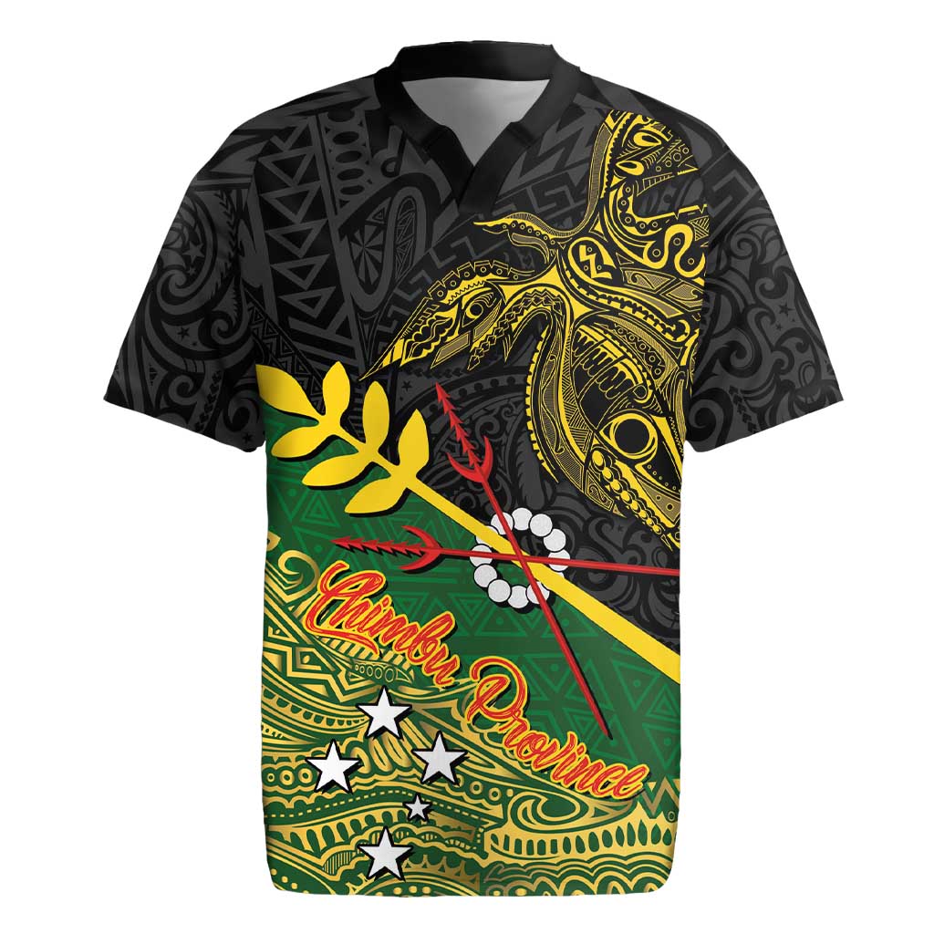 Personalized Chimpu Province Papua New Guinea Rugby Jersey Bird-of-paradise Art Tattoo and Melanesian Motifs - Polynesian Pride