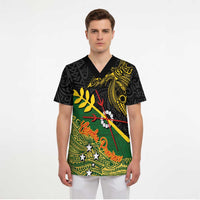 Personalized Chimpu Province Papua New Guinea Scrub Top Bird-of-paradise Art Tattoo and Melanesian Motifs - Polynesian Pride
