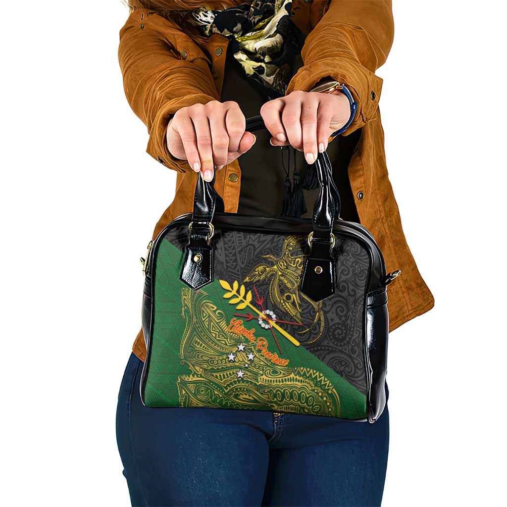 Chimpu Province Papua New Guinea Shoulder Handbag Bird-of-paradise Art Tattoo and Melanesian Motifs - Polynesian Pride