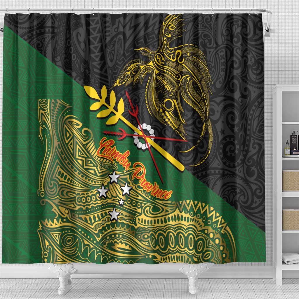 Chimpu Province Papua New Guinea Shower Curtain Bird-of-paradise Art Tattoo and Melanesian Motifs - Polynesian Pride