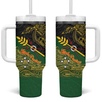 Chimpu Province Papua New Guinea Tumbler With Handle Bird-of-paradise Art Tattoo and Melanesian Motifs - Polynesian Pride
