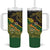 Chimpu Province Papua New Guinea Tumbler With Handle Bird-of-paradise Art Tattoo and Melanesian Motifs - Polynesian Pride