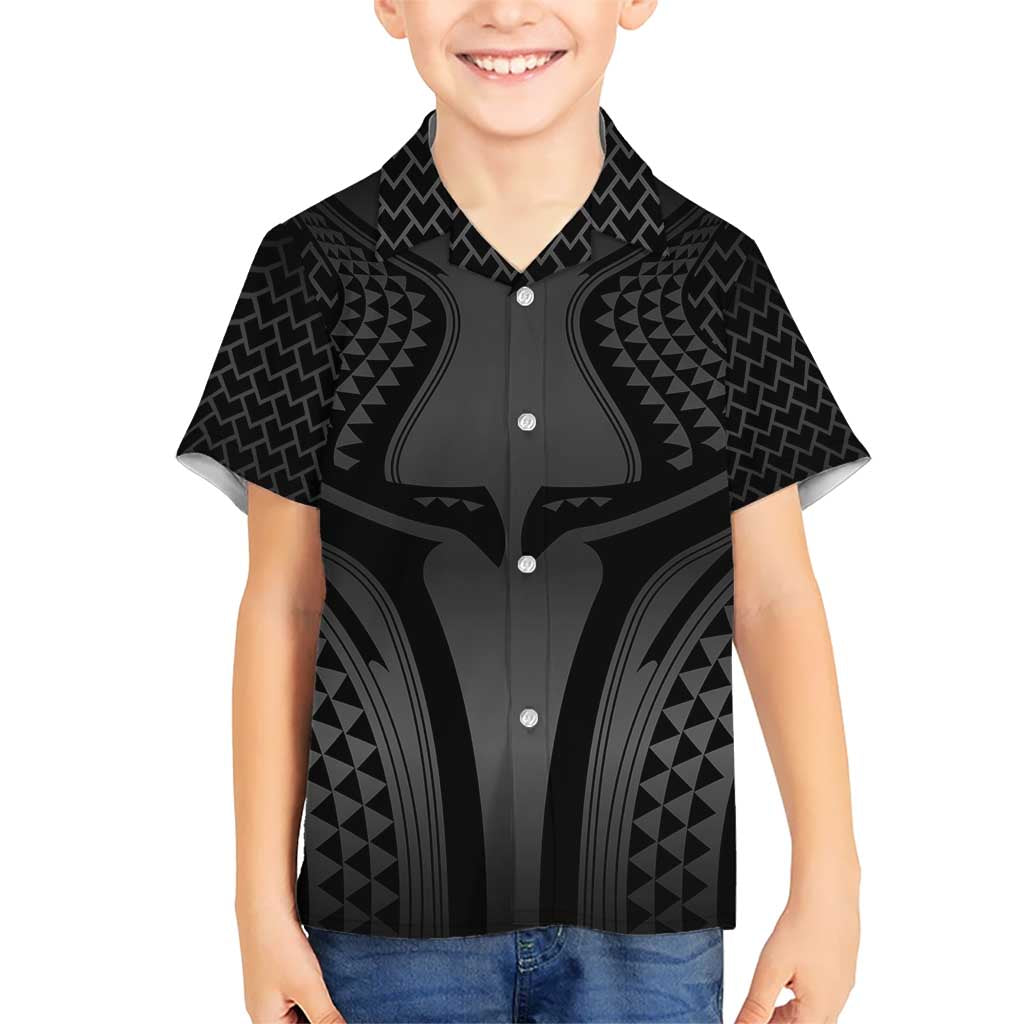 Hawaiian Kakau Art Tattoos Aquaman Style Kid Hawaiian Shirt Special Edition LT03 Kid Black - Polynesian Pride