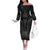 Hawaiian Kakau Art Tattoos Aquaman Style Off The Shoulder Long Sleeve Dress Special Edition - Polynesian Pride