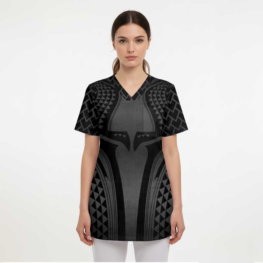 Hawaiian Kakau Art Tattoos Aquaman Style Scrub Top Special Edition - Polynesian Pride