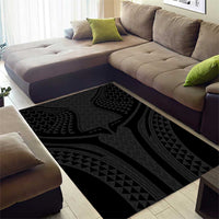 Hawaiian Kakau Art Tattoos Aquaman Style Area Rug Black Version - Polynesian Pride