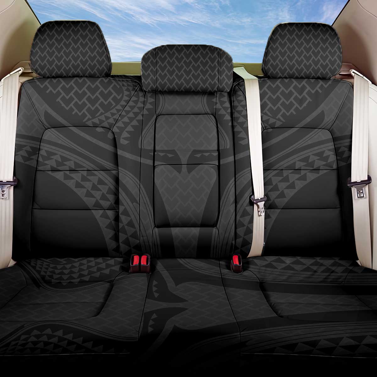 Hawaiian Kakau Art Tattoos Aquaman Style Back Car Seat Cover Black Version - Polynesian Pride