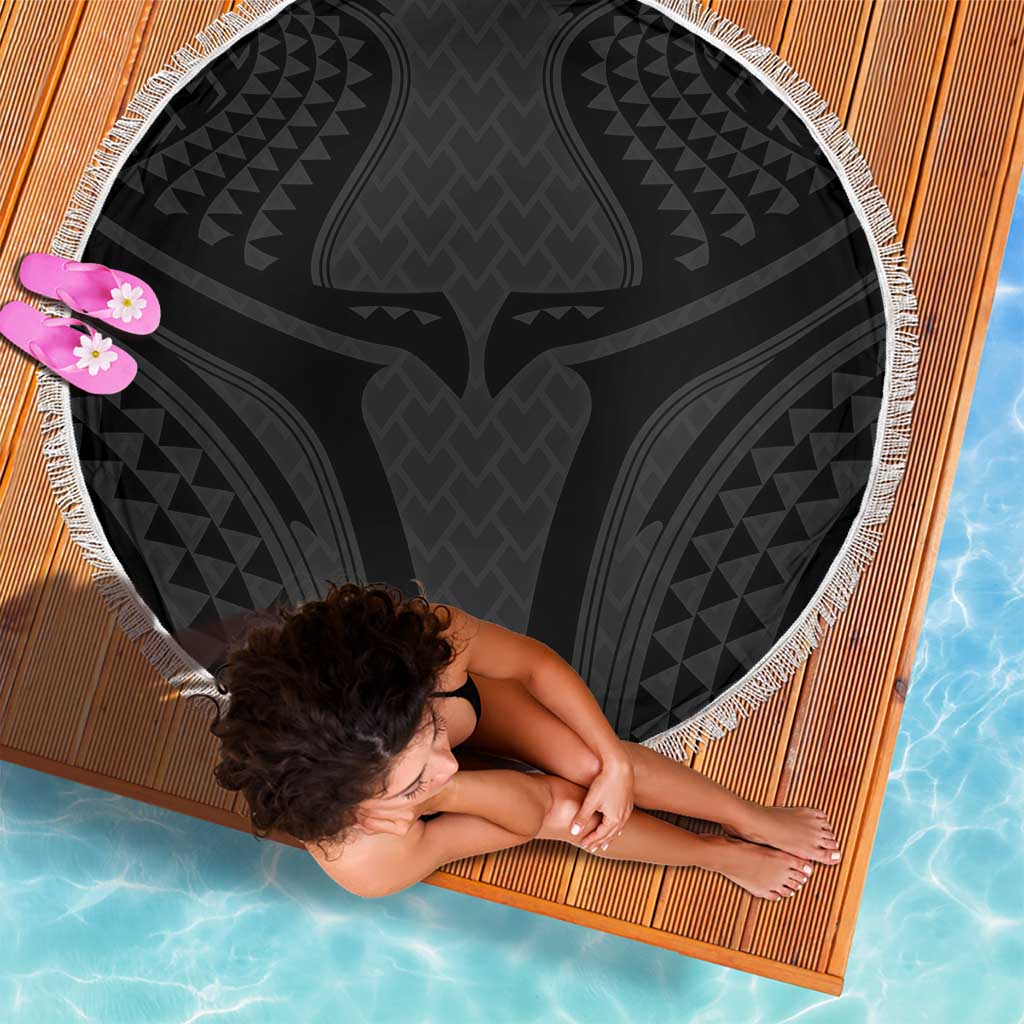 Hawaiian Kakau Art Tattoos Aquaman Style Beach Blanket Black Version - Polynesian Pride