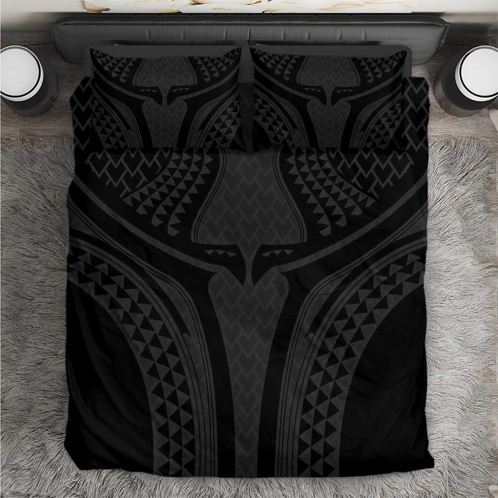 Hawaiian Kakau Art Tattoos Aquaman Style Bedding Set Black Version - Polynesian Pride