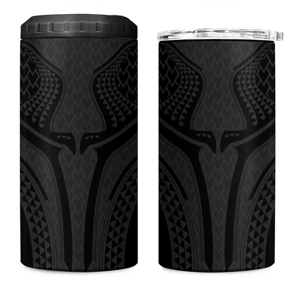 Hawaiian Kakau Art Tattoos Aquaman Style 4 in 1 Can Cooler Tumbler Black Version - Polynesian Pride