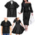 Hawaiian Kakau Art Tattoos Aquaman Style Family Matching Off The Shoulder Long Sleeve Dress and Hawaiian Shirt Black Version - Polynesian Pride