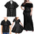Hawaiian Kakau Art Tattoos Aquaman Style Family Matching Off Shoulder Maxi Dress and Hawaiian Shirt Black Version - Polynesian Pride