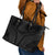 Hawaiian Kakau Art Tattoos Aquaman Style Leather Tote Bag Black Version - Polynesian Pride
