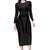 Hawaiian Kakau Art Tattoos Aquaman Style Long Sleeve Bodycon Dress Black Version - Polynesian Pride