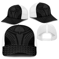 Hawaiian Kakau Art Tattoos Aquaman Style Mesh Trucker Cap Black Version - Polynesian Pride