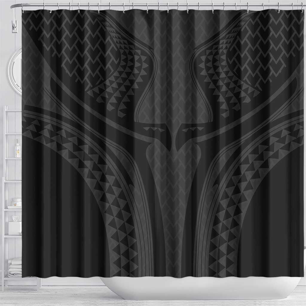Hawaiian Kakau Art Tattoos Aquaman Style Shower Curtain Black Version - Polynesian Pride