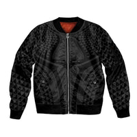 Hawaiian Kakau Art Tattoos Aquaman Style Sleeve Zip Bomber Jacket Black Version - Polynesian Pride