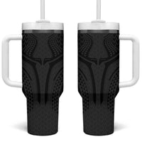 Hawaiian Kakau Art Tattoos Aquaman Style Tumbler With Handle Black Version - Polynesian Pride