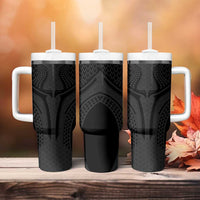 Hawaiian Kakau Art Tattoos Aquaman Style Tumbler With Handle Black Version - Polynesian Pride