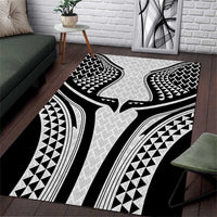 Hawaiian Kakau Art Tattoos Aquaman Style Area Rug White Version - Polynesian Pride