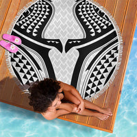 Hawaiian Kakau Art Tattoos Aquaman Style Beach Blanket White Version - Polynesian Pride