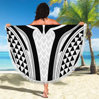 Hawaiian Kakau Art Tattoos Aquaman Style Beach Blanket White Version - Polynesian Pride