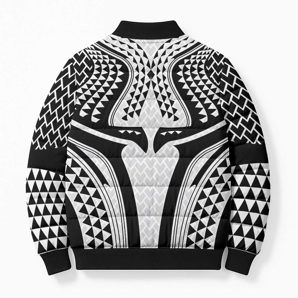 Hawaiian Kakau Art Tattoos Aquaman Style Bomber Puffer Jacket White Version - Polynesian Pride