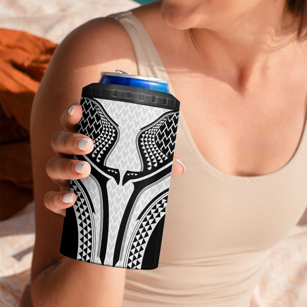 Hawaiian Kakau Art Tattoos Aquaman Style 4 in 1 Can Cooler Tumbler White Version - Polynesian Pride