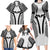Hawaiian Kakau Art Tattoos Aquaman Style Family Matching Long Sleeve Bodycon Dress and Hawaiian Shirt White Version - Polynesian Pride