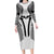 Hawaiian Kakau Art Tattoos Aquaman Style Family Matching Long Sleeve Bodycon Dress and Hawaiian Shirt White Version - Polynesian Pride