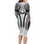 Hawaiian Kakau Art Tattoos Aquaman Style Family Matching Long Sleeve Bodycon Dress and Hawaiian Shirt White Version - Polynesian Pride