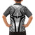 Hawaiian Kakau Art Tattoos Aquaman Style Family Matching Off The Shoulder Long Sleeve Dress and Hawaiian Shirt White Version - Polynesian Pride