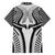 Hawaiian Kakau Art Tattoos Aquaman Style Family Matching Off The Shoulder Long Sleeve Dress and Hawaiian Shirt White Version - Polynesian Pride