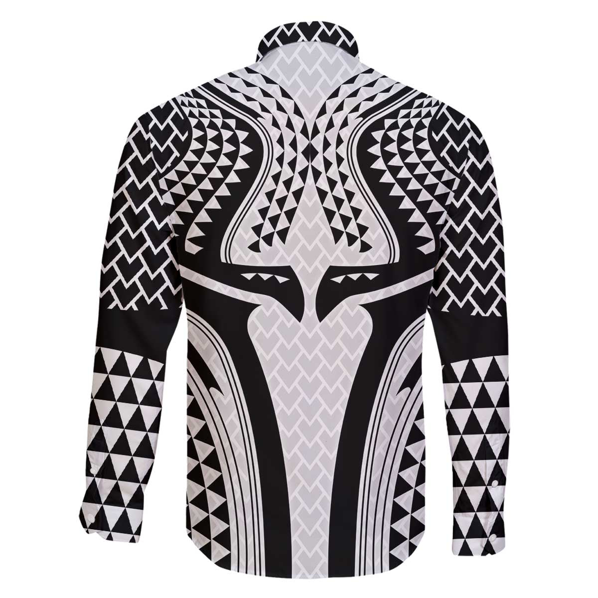 Hawaiian Kakau Art Tattoos Aquaman Style Family Matching Off The Shoulder Long Sleeve Dress and Hawaiian Shirt White Version - Polynesian Pride
